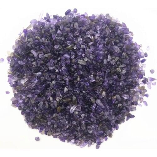 Drop Shipping 100g 2-4mm Natural Mini Amethyst Gravel Quartz Crystal Stone Rock Chips Lucky Healing Natural Stones and Crystals