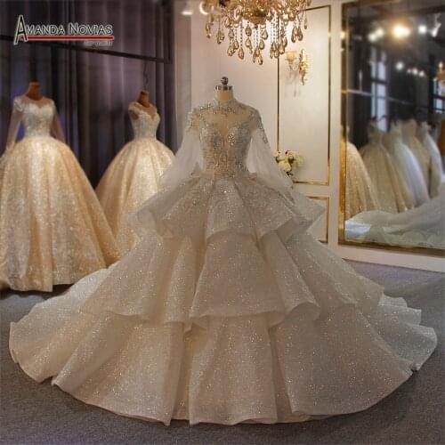 Real Photos Big Ball Gown Wedding Dresses 2020 Lace Wedding Dresses Mariage Bridal Gowns Luxury