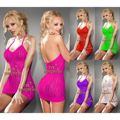 Sexy Fish Net lace Nightgown Lingerie Babydoll dolls Underwear Chemises Nightgown costumes Sleepwear Teddy white yellow 6056