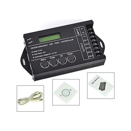 [Seven Neon]Free shipping intelligent DC12V/24V 20A 5channels LED time programmable LED RGB strip/module controller