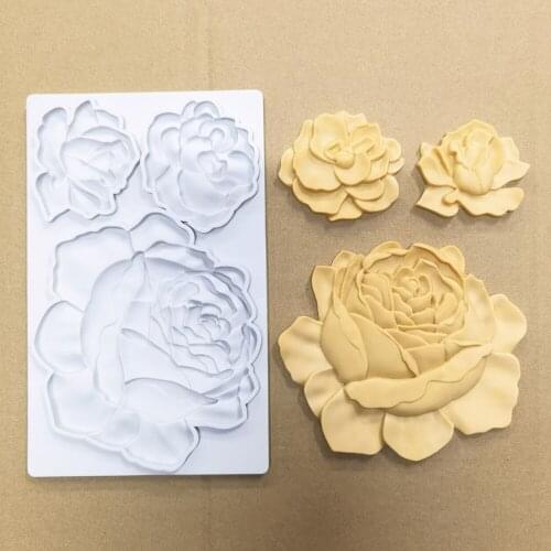 New Arrival Flowers silicone cake mold for media- air dry clay polymer clay earthen clay chocolate silicone molds