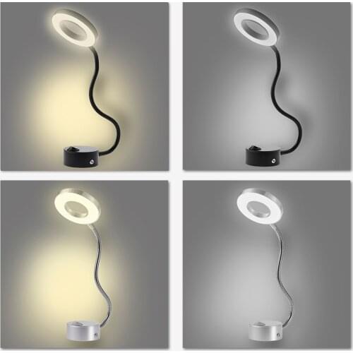 LED hose wall lamp flexible home hotel bedside reading lamp modern fashion book lamp aluminum alloy LED bulb Drop shipping