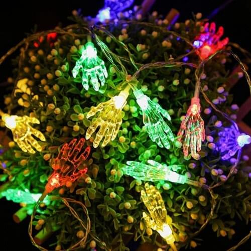 Halloween Ghost Hand LED Glowing String Lights Party Atmosphere Decoration Props Waterproof Halloween Warm White Lamp
