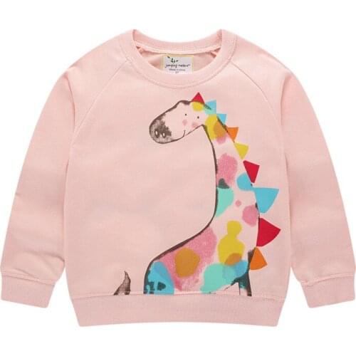 Jumping Girls Dinosaurs Sweatshirt for Winter Clothes Baby Hoodies & Sweatshirts Animals Toddler Girls Hoodies Kids Shirt Girl