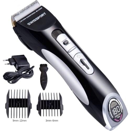 Hair Trimmer Professional LCD Display Rechargeable Electric Hair Clipper Mens Haircut Ceramic Lithium Blade Cutting
