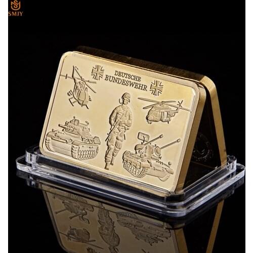 WW II German Deutsch Federal Defence Bundeswehr Soldier Gold Bullion Bar Military Challenge Commemorative Coin