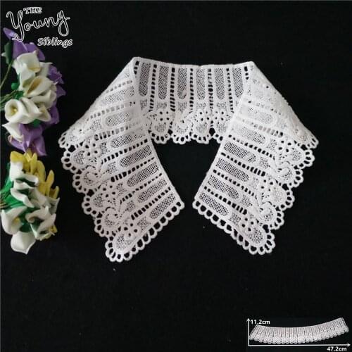 High quality White Hollow out Lace Neckline Fabric Embroidery Applique Venise Lace Collar Sewing DIY Clothing Accessories YL1497