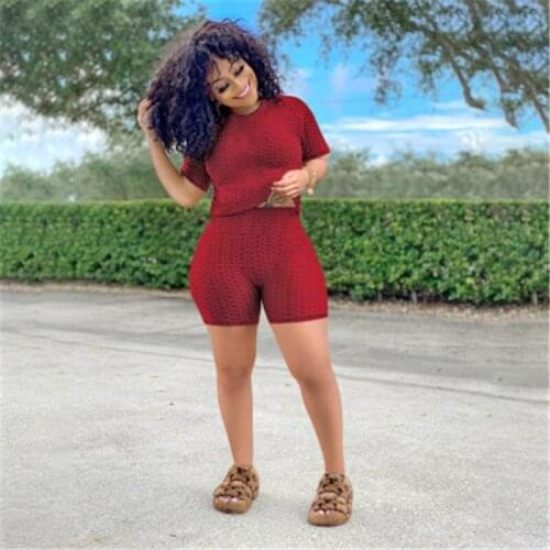 Pullover T Shirts and Shorts Women Two Piece Set Summer Short Sleeve O-neck Casual 2 Piece Joggers Biker Shorts Outfit for Woman