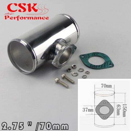 2.75" 70mm Type R RS RZ BOV Blow Off Valve Flange Adapter Polished Aluminum Pipe