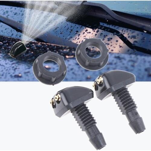 2x Universal Front Windshield Washer Wiper Nozzle Sprayer Water Spout Outlet