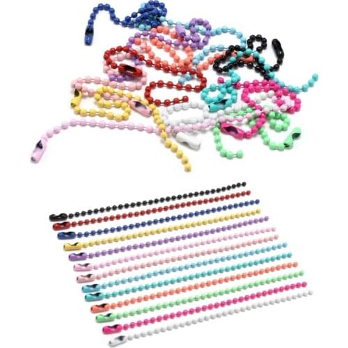 20Pcs/Lot 11.5cm Length Colorful Ball Bead Chains Fits KeyRing Key Chain Hand Tag Connector for DIY Jewelry Making Accessories