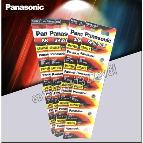 20pcs/lot Panasonic Original SR626SW Button Cell Watch Coin Battery G4 377A 377 LR626 SR626SW SR66 LR66 Silver Oxide Batteries