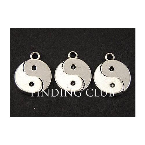 20pcs Tibetan Silver Color Yin and Yang Charm DIY Metal Bracelet Necklace Jewelry Findings A851