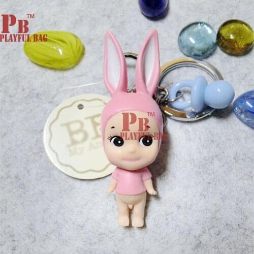 2018 pb playful bag Cute Cupid doll mini car key animal Sonny Angel bag pendant Pendant The best gift for a friend