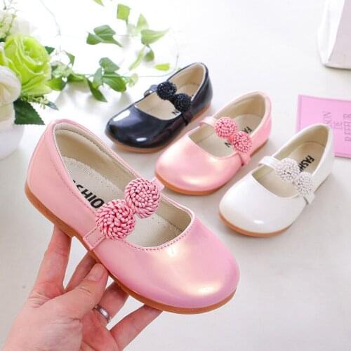 2021 GirlS Fashion Flowers Dress Spring Flat Elegant Shoes For Big Kids Leather Shoes Princess Children Shoes 3 5 7 9 12 Years
