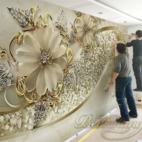 Papel de parede 3d stereo living room sofa TV background wall paper bedroom bedroom non - woven wallpaper large murals