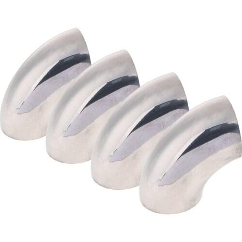 4Pcs Car Stainless Steel 2.5inch 90Degree Mandrel Elbow Exhaust Pipe Tube