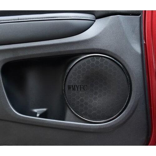For Honda HRV HR-V Vezel Accessories 2014- 2017 2018 2019 2020 ABS Carbon Fibre Door Stereo Speaker Collar Cover Trim Ring 4pcs
