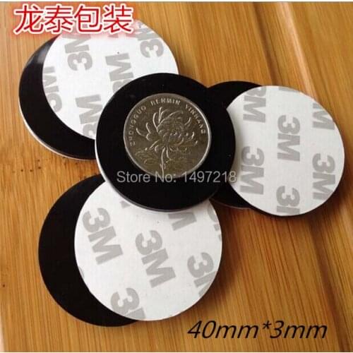 50 PCS 40mm x 3mm Black anti slip Silica gel rubber plastic bumper damper shock absorber 3M self-adhesive silicone feet pads