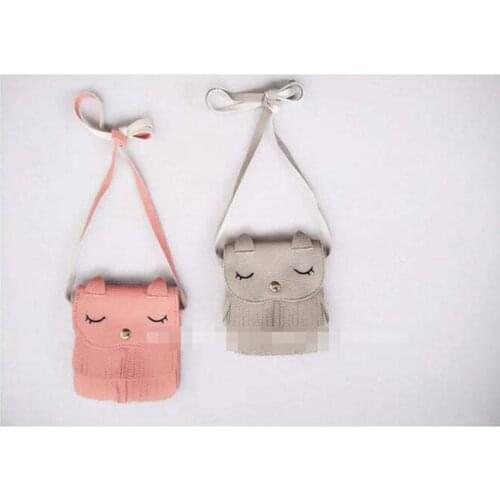 50 pieces Girls Small Kitten Tassel Coin Purse Baby Mini Cat Messager Bag Fashion Coin Purse