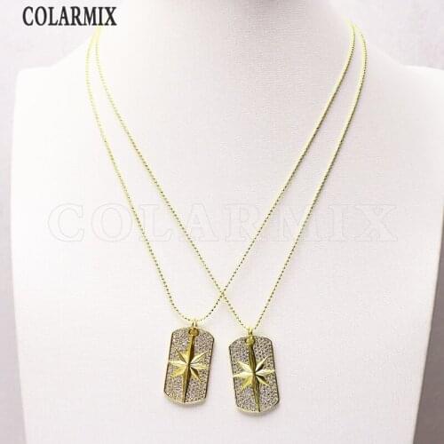 8 Pcs Rectangle Pendant necklace star Pendant necklace pendant necklace jewelry Trendy necklace Gift fashion gift 7257