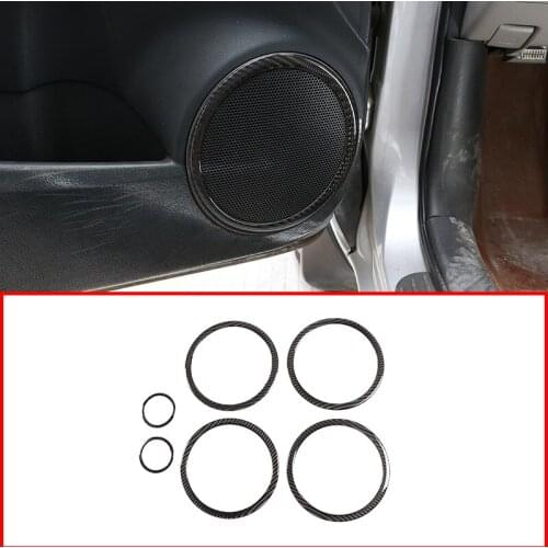 Car Accessories Interior Door Horn Ring Real Carbon Fiber (Soft) For Toyota Old RAV4 2006-2012 6 Piece Set