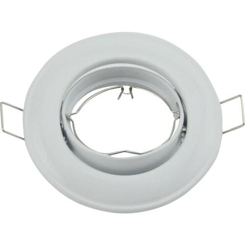 Free shipping 10pcs Round With Back Rings Fitting Kit White Iron Case Gu10/Mr16 Spotlight Led Fixtures