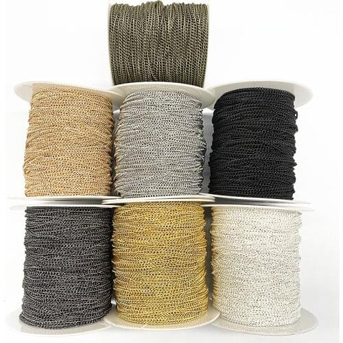 2yards Golded/silvered/Bronze/Black Plated Necklace Chain for Jewelry Making Findings DIY Necklace Chains Materials Handmade