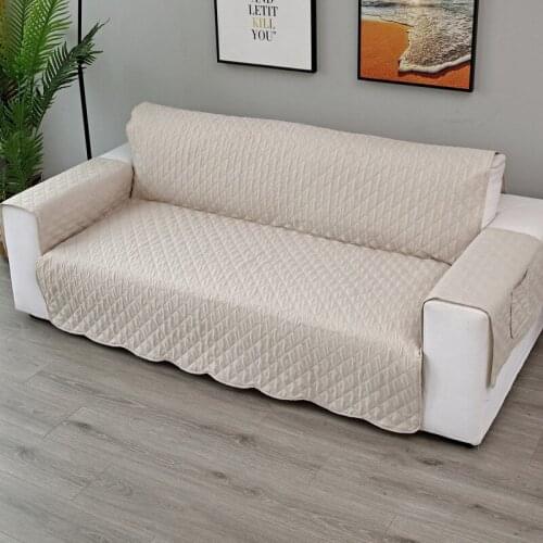 Sofa Covers Quilted Throw Slip Cover Couch Furniture Protector Pet Reversible Washable Removable Armrest Slipcovers 1/2/3 Seat