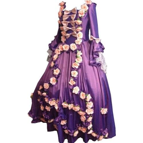 D-099 Victorian Gothic/Civil War Southern Belle loose Ball Gown Dress Halloween Vintage dresses Sz US 6-26 XS-6XL
