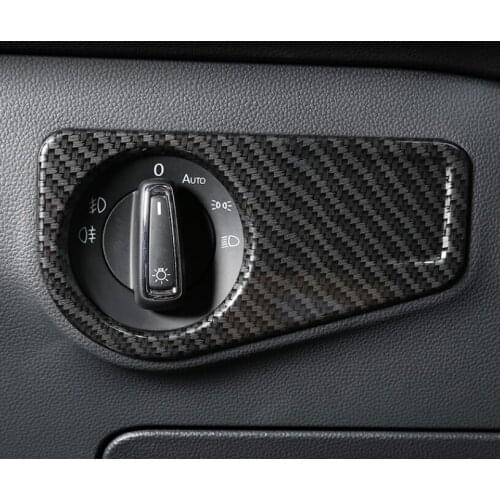 For Volkswagen VW Tiguan mk2 carbon fiber decorative headlight switch adjustment patch in the car 2016 2017 2018 2019 2020