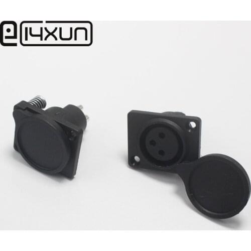 EClyxun 10Pcs/lot XLR 3 Pin Waterproof Female Chassis Panel Mounted Socket Adapter Soldering for Power MIC Connector Black