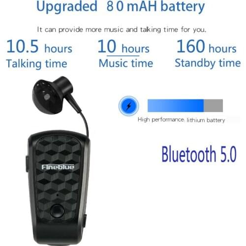 FineBlue FQ-10 Pro Bluetooth earpiece Super Collar Clip Wireless Head Phones Bluetooth Earphones 10 hours talking Handsfree
