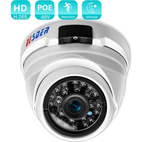 BESDER H.265 3MP 2MP IP Camera Vandal-proof Onvif P2P Motion Detection Night Vision CCTV Security Camera DC12V 48V POE Optional