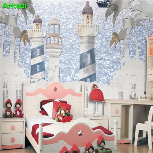 Mediterranean Castle personality creative wallpaper childrens room hotel theme TV living room bedroom background wallpaper