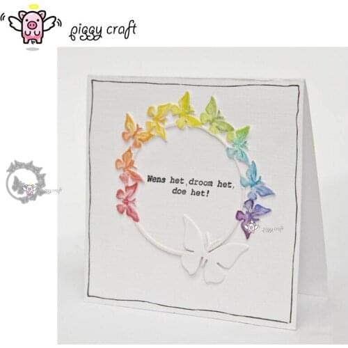 Piggy Craft metal cutting dies cut die mold Butterfly ring decoration Scrapbook paper craft knife mould blade punch stencils die