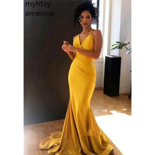 2020 New Straps Evening Dresses Sexy South African Black Girls Wear Formal Party Prom Gowns Custom Made Plus Size Robe De Soiree
