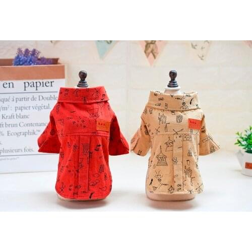 New Popular Pet Dog Spring Summer Shirt Coat Clothes With Graffiti Pattern From S to XXL Dog Coat Cheap Dog Clothes