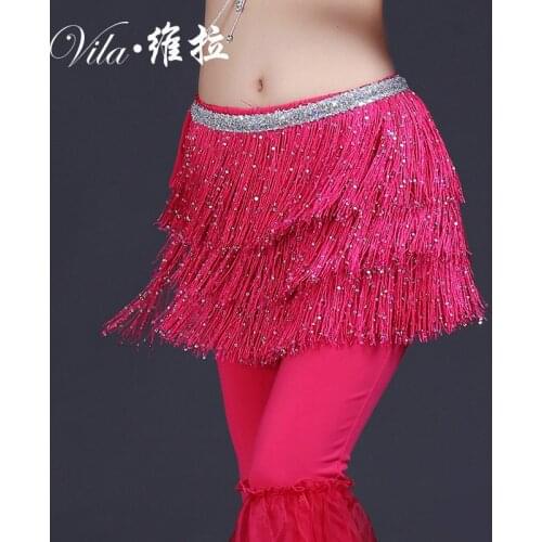 2019 New Arrivals Women Belly Dance Clothing Accessories Tassel Belts Belly Dance Hip Scarf Sequins Belts