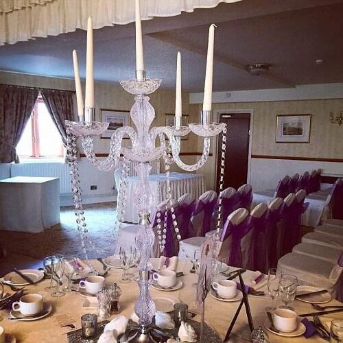New style Wholesale wedding centerpieces crystal acrylic candelabras wedding candlestick senyu0256