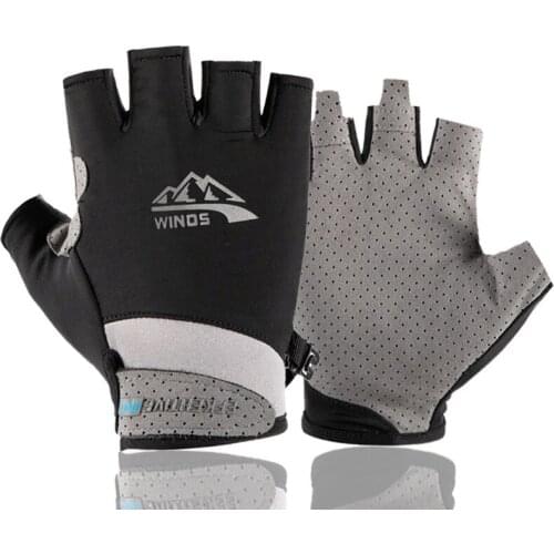 Fishing Gloves Men and Women Ice Silk Outdoor Sports Breathable Summer Non-Slip Sunscreen Fingerless Gloves