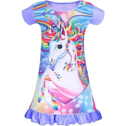 Unicorn Dress For Girls Dress Sleeveless Elegant Childrens Summer Dresses Performance Cosplay Kids Dresses For Girls Vestidos