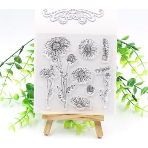 KSCRAFT Flowers Clear Silicone Stamps And Cutting Dies for DIY Scrapbooking/Card Making/Kids Fun Decoration Supplies
