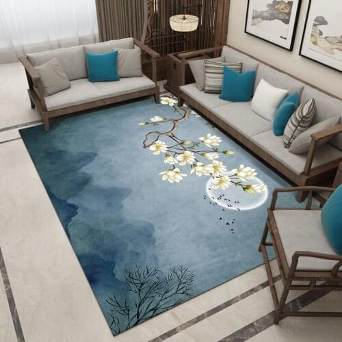Nordic luxury modern bedroom carpet dark flower Nordic modern carpet living room sofa carpet corridor mat custom non-slip carpet