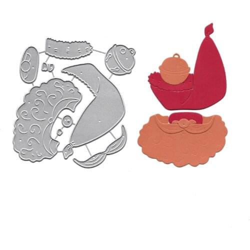 Santa Claus Metal Cutting Dies Scrapbooking Embossing Folders for Card Making Craft Stencil Clear Stamps and Slimline Dies