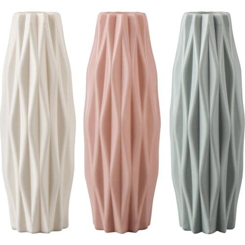 Modern Vases Nordic Style Flower Imitation Ceramic Vase Plastic Dried Decor Home Arrangement Living Room Origami Flower Pot Hot