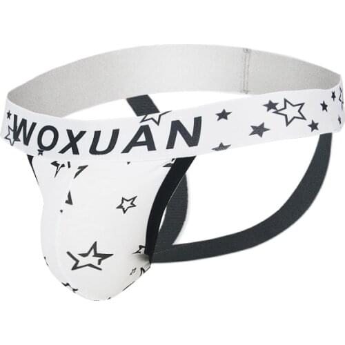 Gay Sexy Underwear Men Briefs Cotton Mens Thongs Print Star Underpants Sexy Sissy Panties U Convex G-string Male jockstrap