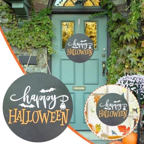 Halloween Ornament Pendant Welcome Sign Decorative Vintage Wall Hanging Home Garden Room Decoration Accessories Home Decoration