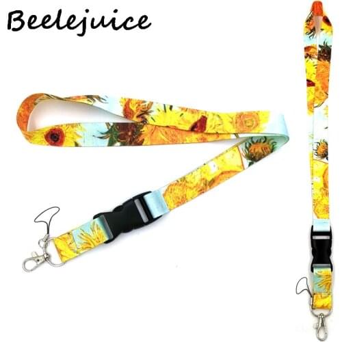 Van gogh Sunflowers oil painting Classical Style Lanyard For keys The 90s Phone Badge Holder Neck Straps Hang Ropes Lanyards