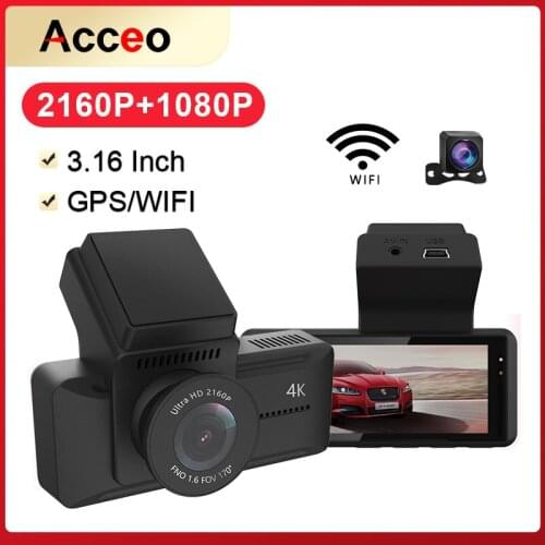 E-ACE B05 Car Dvr 3.0 Inch Mini Wifi Dash Cam FHD 1080P Dashcam With Bult in GPS Tracker Video Recorder With Rear View Camera